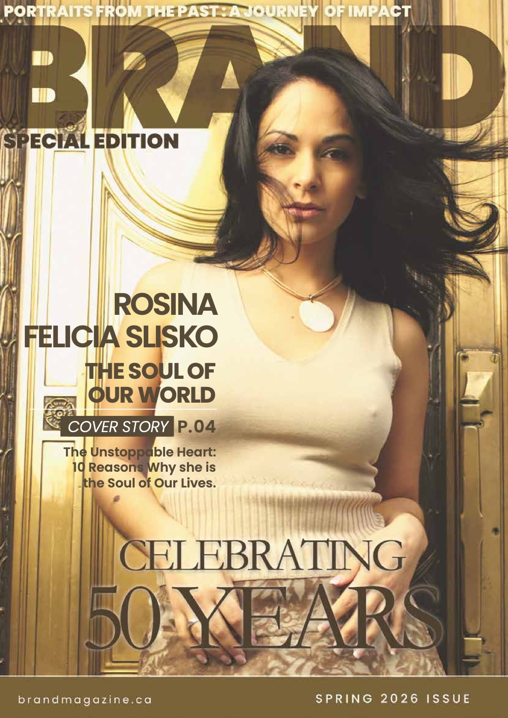Cover of Rosina’s Life Yearbook — BRAND Special Edition, Spring 2026, celebrating 50 years